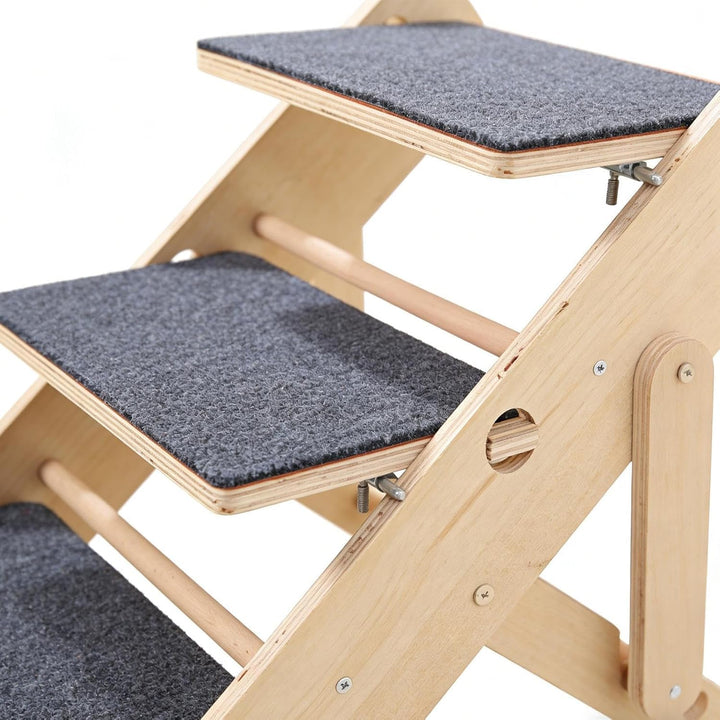Katzen-Treppe,3-stufig, rutschfest &,Hundestufen | zum Klettern für Zuhause, Wohnzimmer, Bettseite,