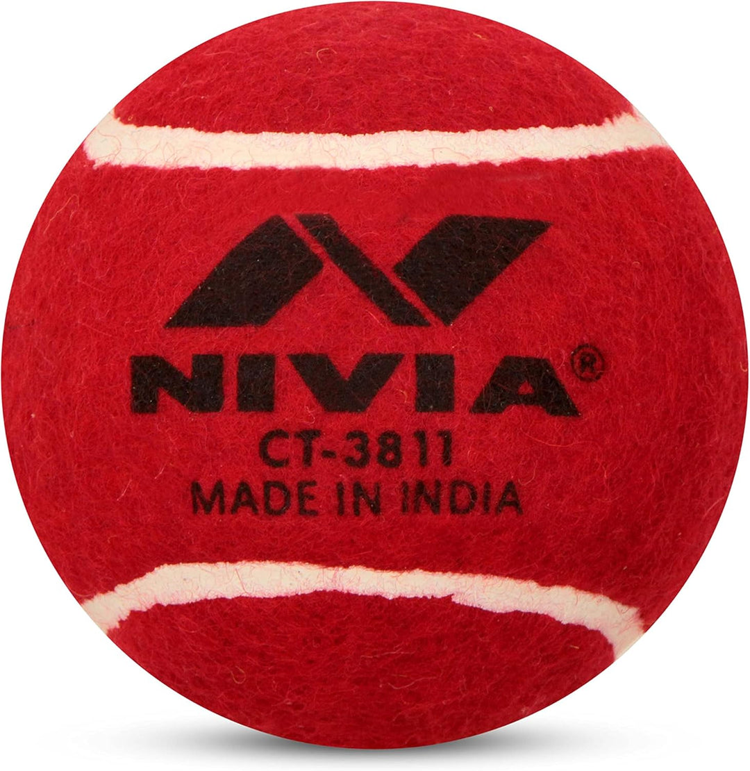 Nivia schwere Tennis Ball Cricket Ball (6 Stück) rot, rot