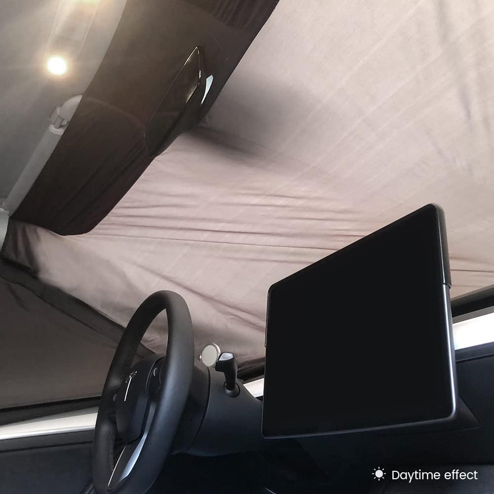 TESCAMP Tesla Model Y Vorhänge Auto Sichtschutz Windschutzscheibe Sonnenschutz für Camping Faltbares