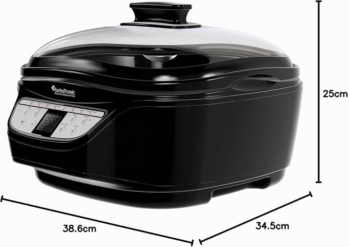 TurboTronic DMC24 Multikocher 5L mit Fritteuse &amp; Frittierfunktion, 1500W, Schongarer, Dampfgarer, 8