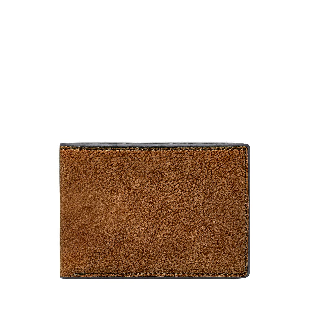 Fossil Herren Geldbörse Steven Leder Vordertasche 11,43 cm L x 1,27 cm B x 7,62 cm H Beige, Beige