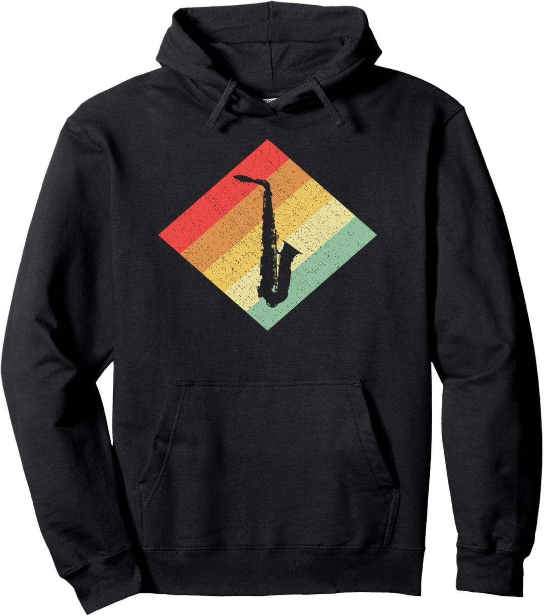 Retro Vintage Saxophon Geschenk für Saxophonisten Pullover Hoodie