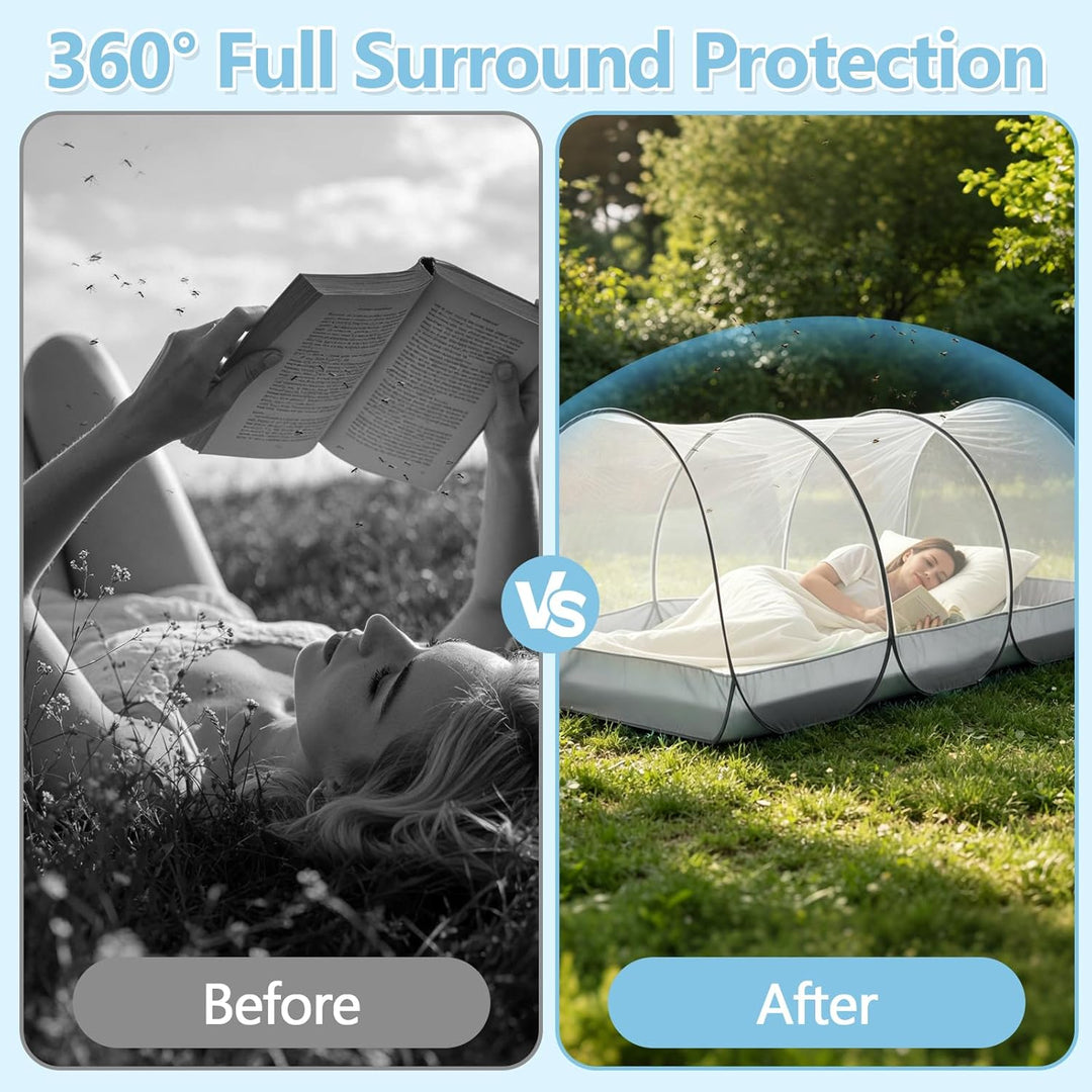 Reise Moskitonetz Bett, Moskitonetz Pop Up 190x 90x 90cm, Faltbares Bettzelt mit Reissverschluss für