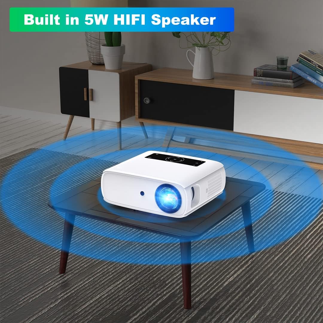 Native 1080P Full HD Beamer, 10000L Heimkino Video Beamer mit 150000 Stunden unterstützt 4K 350'' Di