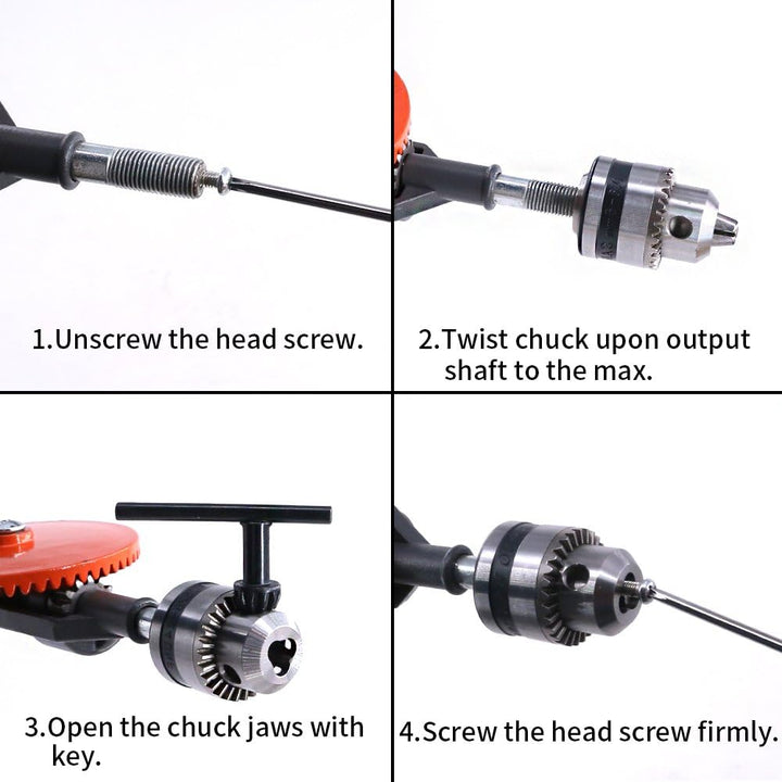 Swpeet 1/4 Zoll (0.6-6mm) Handbohrmaschine mit 13 Stahlbohrern (40–98 mm),Leistungsstark Spannfutter