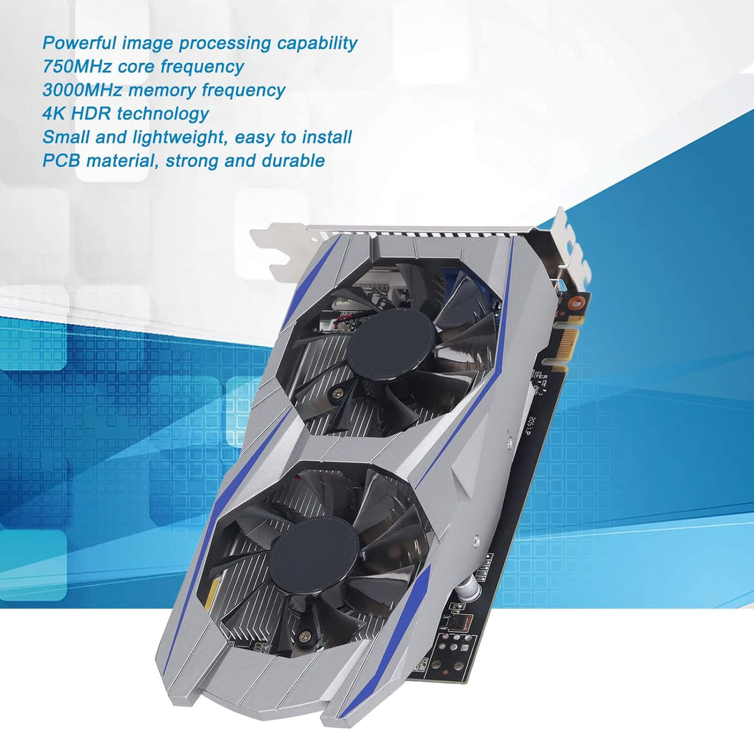 Goshyda GTX 550 TI Grafikkarte, 2GB GDDR5 128BIT 4K HDR, DVI VGA HDMI Ausgang, PCI Express 1.1, Dual