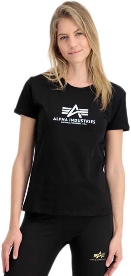 ALPHA INDUSTRIES Damen New Basic T G Wmn T-Shirt L Schwarz, L Schwarz