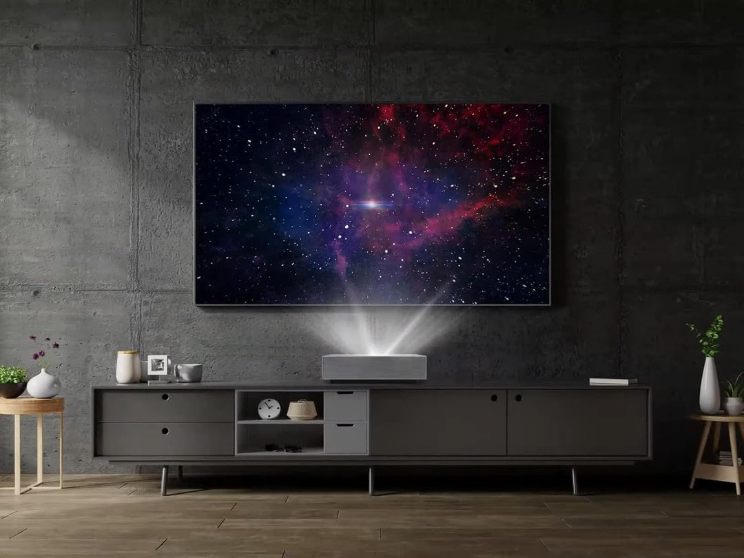 LG Electronics HU715QW Beamer mit Projektions-Diagonale bis 304,8 cm (120 Zoll), CineBeam Ultrakurzd