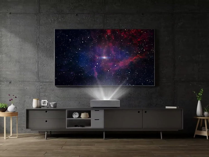 LG Electronics HU715QW Beamer mit Projektions-Diagonale bis 304,8 cm (120 Zoll), CineBeam Ultrakurzd