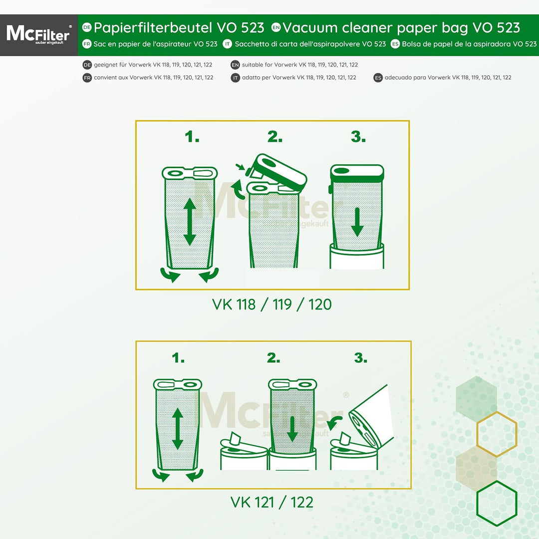 McFilter | 20 Staubsaugerbeutel + Duft geeignet für Vorwerk Kobold 118 119 120 121 122 Kobold VK118
