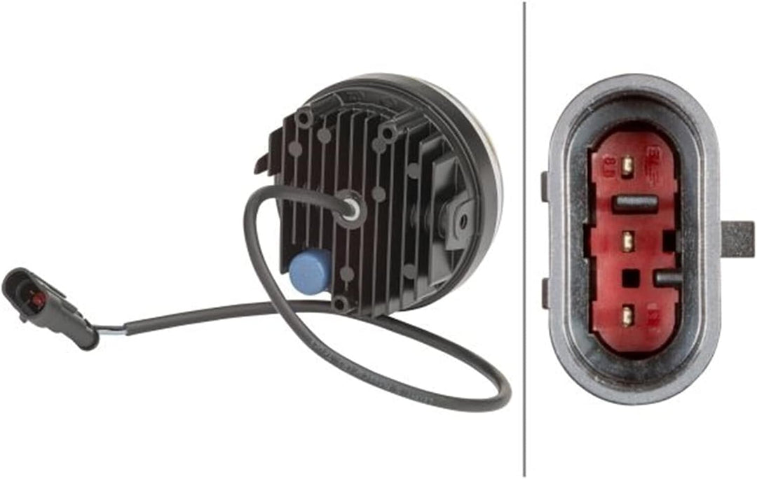 HELLA - LED-Tagfahrleuchte - 90mm - 24/12V - rund - Lichtscheibenfarbe: glasklar - LED-Lichtfarbe: w