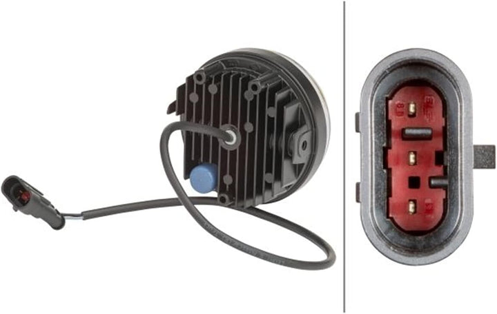 HELLA - LED-Tagfahrleuchte - 90mm - 24/12V - rund - Lichtscheibenfarbe: glasklar - LED-Lichtfarbe: w