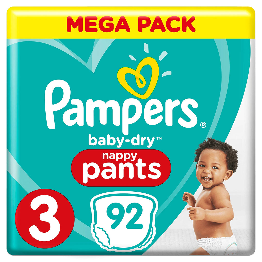 Pampers 81666879 Baby-Dry Pants windelhose, weiss Grösse 3 (92 Stück), Größe 3 (92 Stü