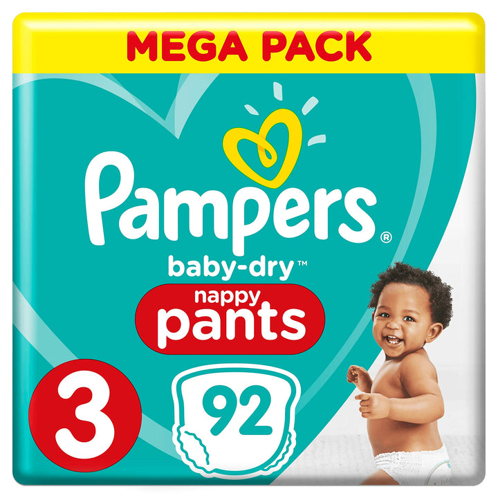 Pampers 81666879 Baby-Dry Pants windelhose, weiss Grösse 3 (92 Stück), Größe 3 (92 Stü