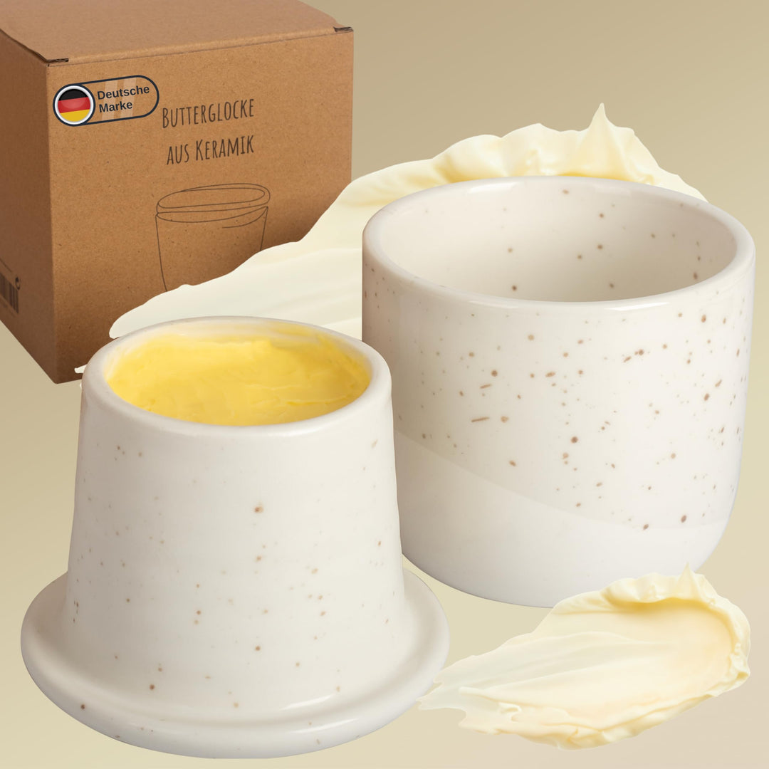 DEKAZIA® Französische Butterdose Wassergekühlt | Butterglocke, Butterfass, Französischer Buttertopf,