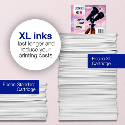 Epson Original 502 Tinte Fernglas Multipack 4-farbig Standard, XP-5100 XP-5105 XP-5150 XP-5155 WF-28