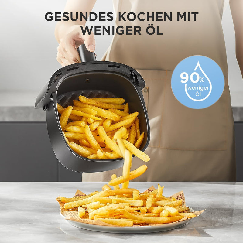 Midea Heissluftfritteuse 2L,1150W Airfryer, Frittieren ohne Öl, Heissluft Fritteusen, Automatische A