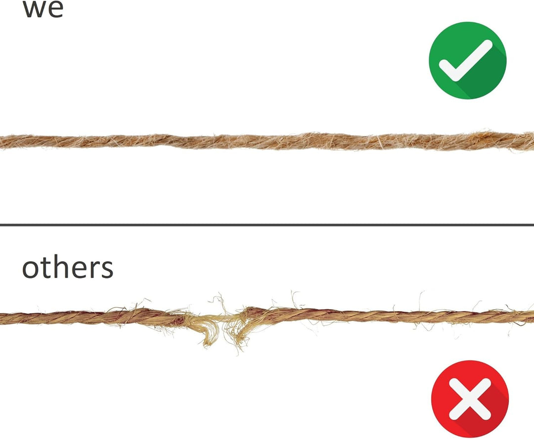 D.RECT 100m Jute-Schnur - 12 Stück | Natur Braun Jute-Kordel | Packschnur Geschenk-Band Bastelschnur