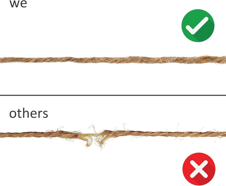 D.RECT 100m Jute-Schnur - 12 Stück | Natur Braun Jute-Kordel | Packschnur Geschenk-Band Bastelschnur