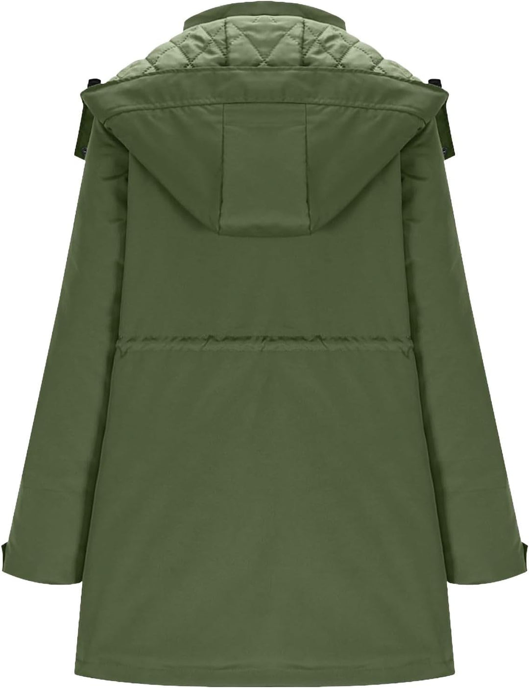 Generisch Umstands Baumwolljacke 3 in 1 Winter Langer Umstandsjacke mit Kapuze und Babyeinsatz Wasse