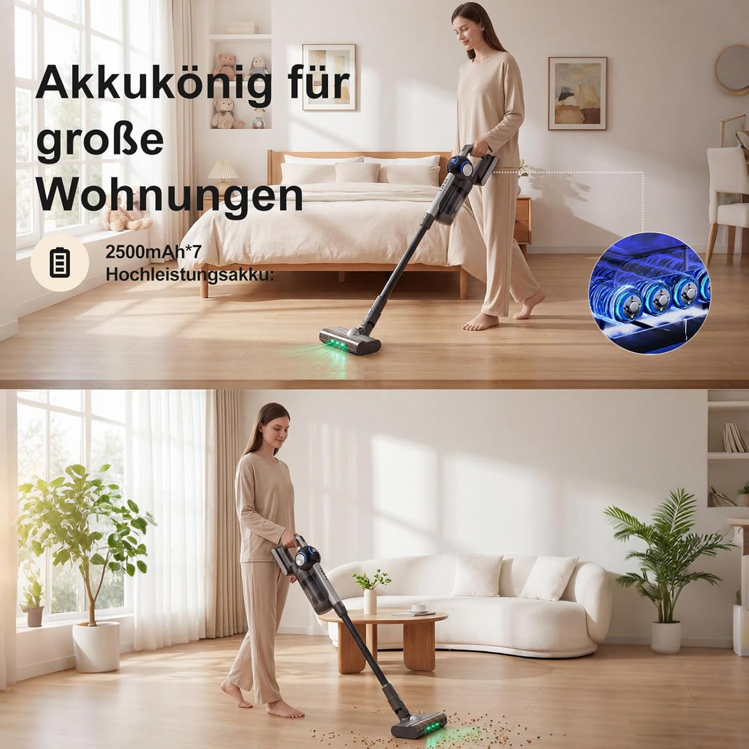 Tjean DustBase P7 Akku-Staubsauger mit automatischer Absaugstation, 550W Motor, 210AW Saugkraft, 60