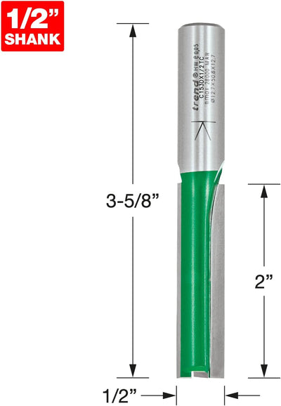 Trend - Zwei Flöten cutter 12,7 Durchmesser - C153DX1/2TC Shank 1/2 inch x Diameter 12.7 mm x Cut 50