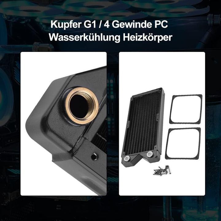 Richer-R 120mm/240mm/360mm Radiator, Kupfer G1 / 4 Gewinde PC Wasserkühlung Heizkörper,Wärmetauscher