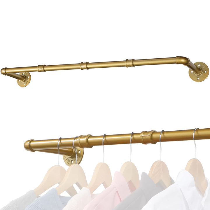 Kleiderstange Wandmontage Golden 76 cm, Klassische und Vintage Garderobenstange im Industrie-Design