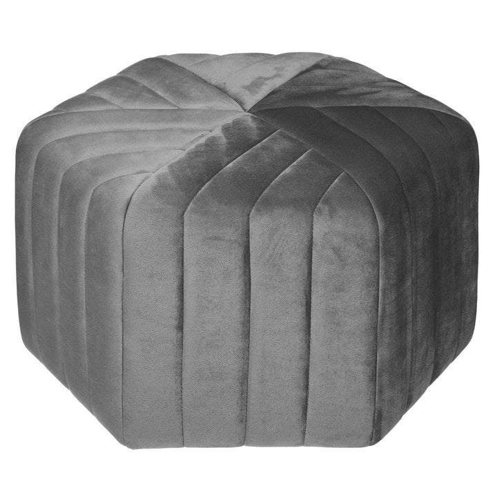 Sitzhocker SEIS - Samt - grau H. 30 cm - Grau - Atmosphera créateur d'intérieur H30 cm Grau, H30 cm