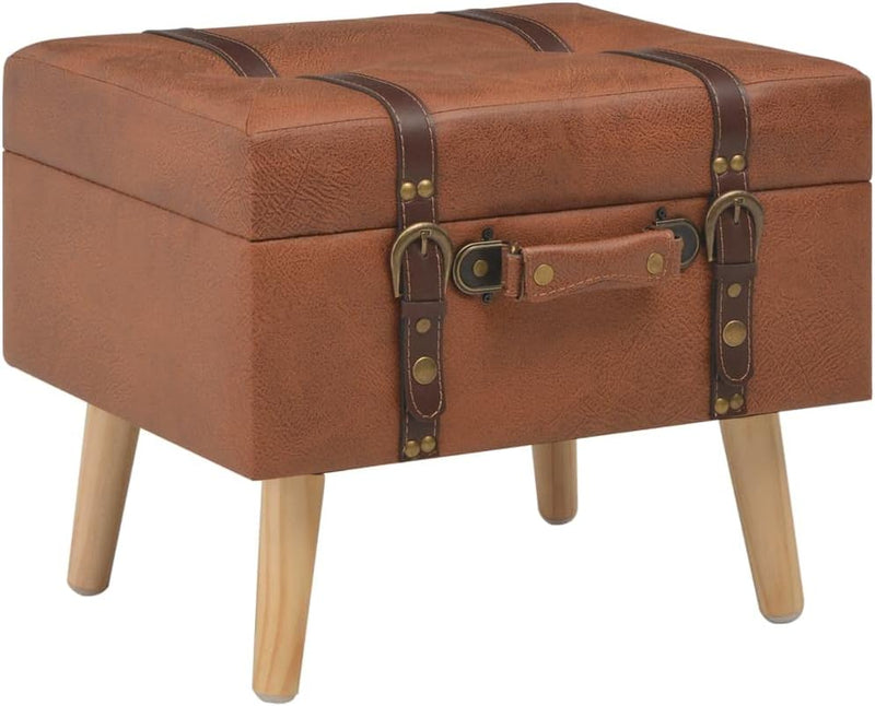 MNISDFL Sitzbank Stauraum Hocker mit Stauraum Sitztruhe Hocker mit Stauraum 40 cm Hellbraun Kunstled