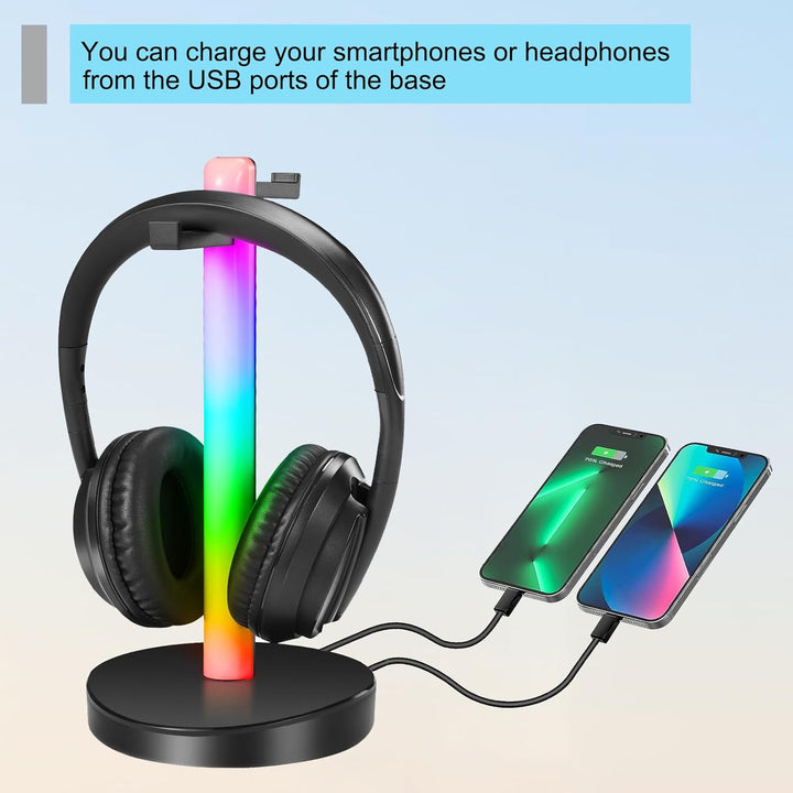 Funkkopfhörer für Fernseher, Over-Ear kabellose kopfhörer mit RF Sender, Kopfhörer-Ständer mit RGB-B