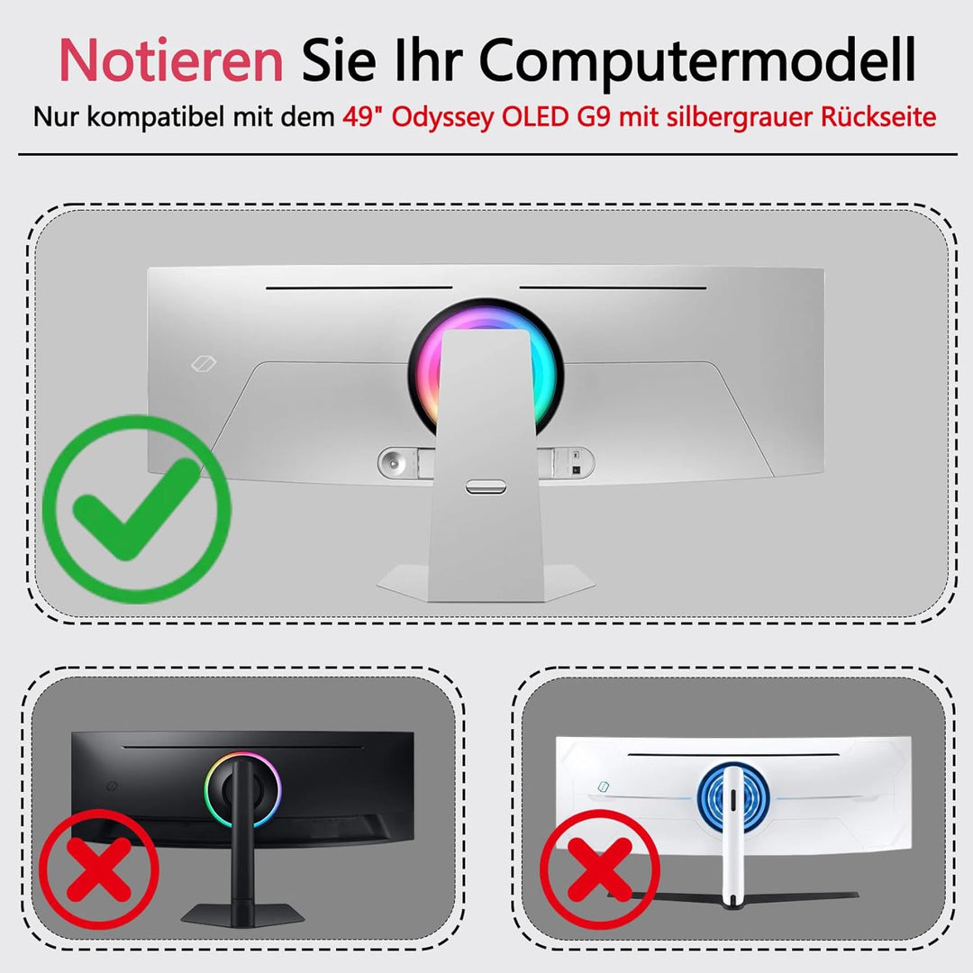 Odyssey G9 OLED VESA-Halterungsadapter kompatibel mit Samsung G93SC, G93SD, G95SC, G95SD OLED G9 49-