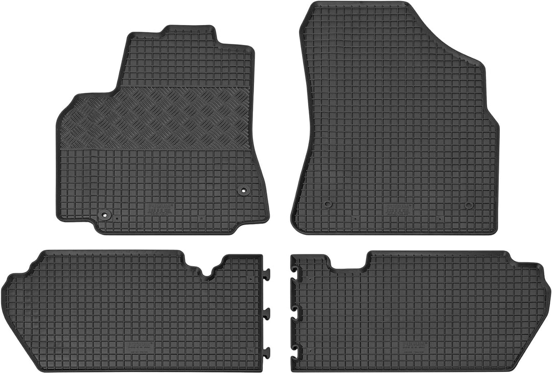 Passgenaue Kofferraumwanne und Gummifussmatten geeignet für Peugeot Partner 5-Sitzer ab 2008 + Gurts
