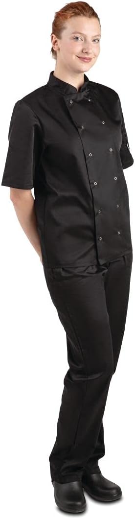 Whites Chefs Apparel A439-S Vegas-Kochjacke, kurze Ärmel, schwarz, S