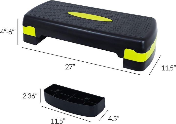 BalanceFrom Verstellbarer Workout-Aerobic-Stepper, Plattform-Trainer Schwarz/Zitrone
