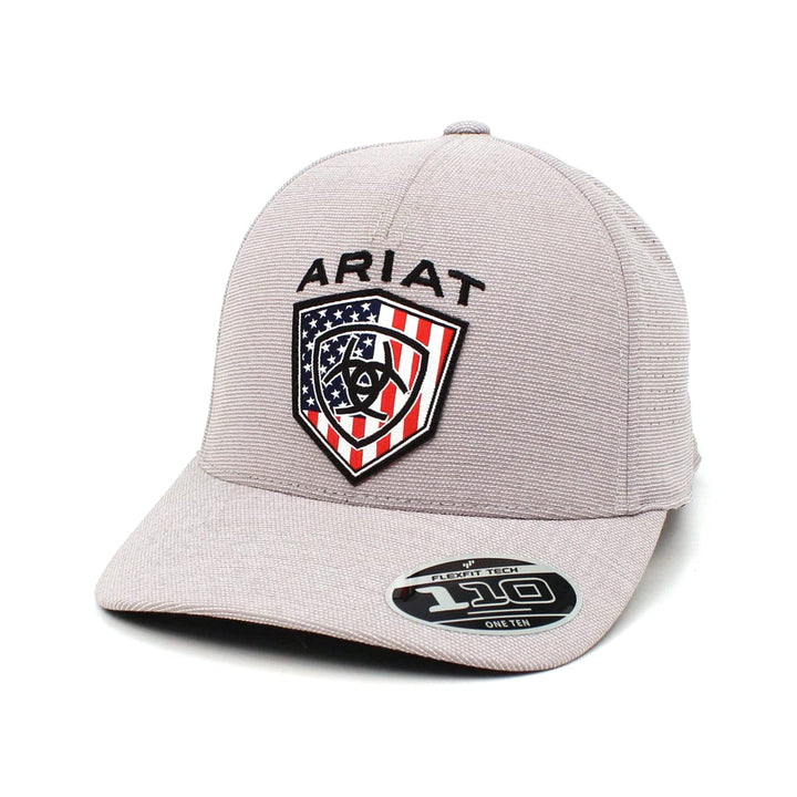 ARIAT Herren Grau Snapback Flexfit USA Flag Patch Cap, grau, Einheitsgrösse