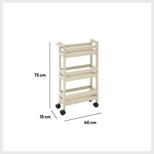5five - servierwagen mit Rollen 3 Ebenen colorama naturbeige