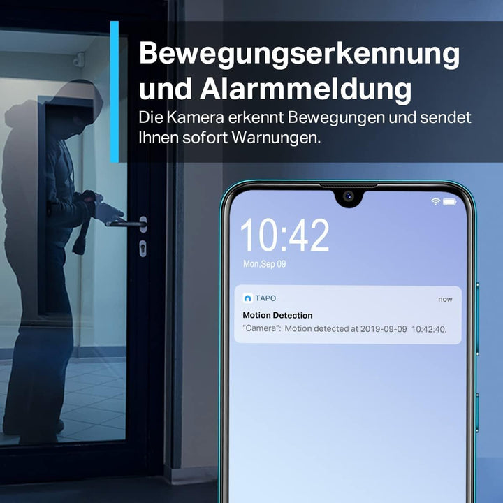 Tapo TP-Link C210P2 WLAN IP Kamera Überwachungskamera (Linsenschwenkung und Neigung, 3MP-Auflösung,