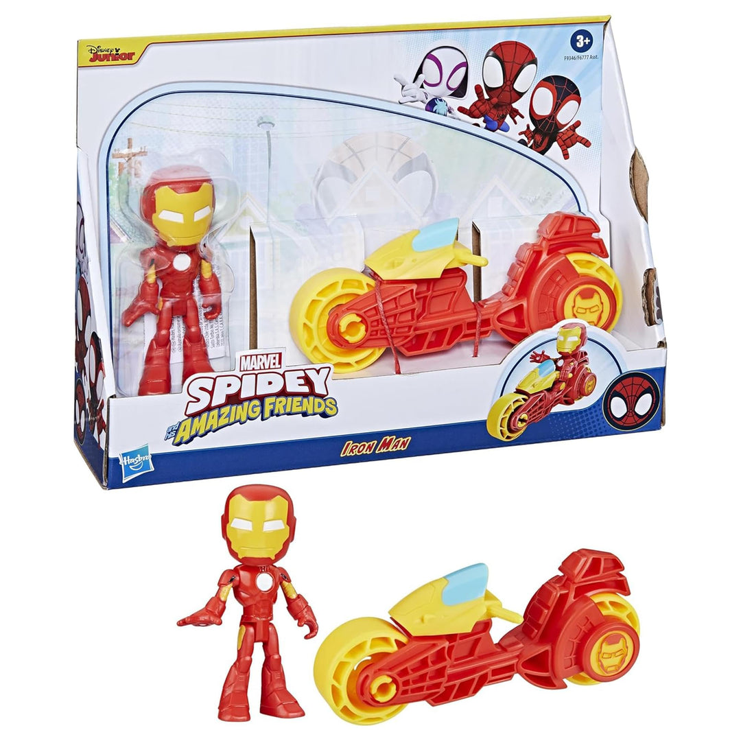 Marvel Spidey and His Amazing Friends, Iron Man Action-Figur & Spielzeug-Motorrad Spielset IRON MAN