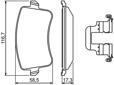 Bosch BP1126 Bremsbeläge - Hinterachse - ECE-R90 Zertifizierung - vier Bremsbeläge pro Set