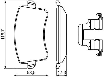 Bosch BP1126 Bremsbeläge - Hinterachse - ECE-R90 Zertifizierung - vier Bremsbeläge pro Set