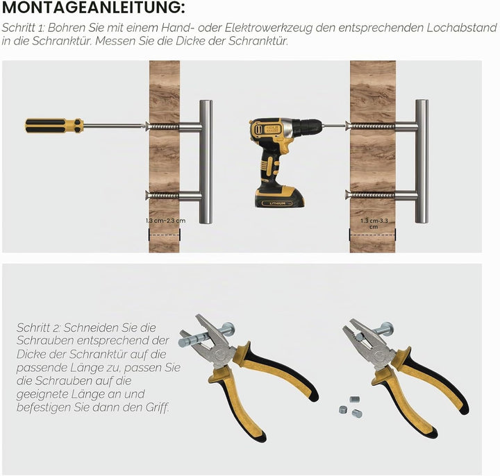goldenwarm 20 Stück Aluminium 128mm Küchengriffe Profilgriff Schwarz Schrankgriffe Türgriff Geschwun