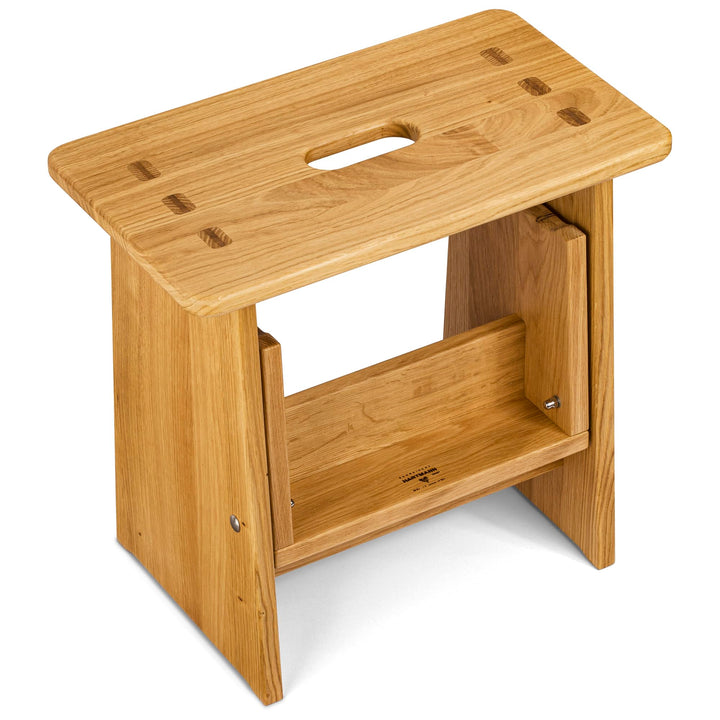 Tritthocker, Sitzhocker Holz, stabil in Eiche Natur Massivholz, für Kinder und die ganze Familie, Ei
