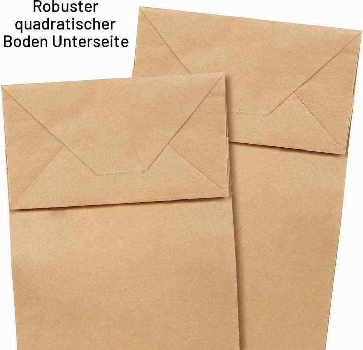 Gaoyong 100 Stück Papiertüten Gross 13*8*24cm Papiertüten Braun,Partytüten aus Papier,Geschenktüten