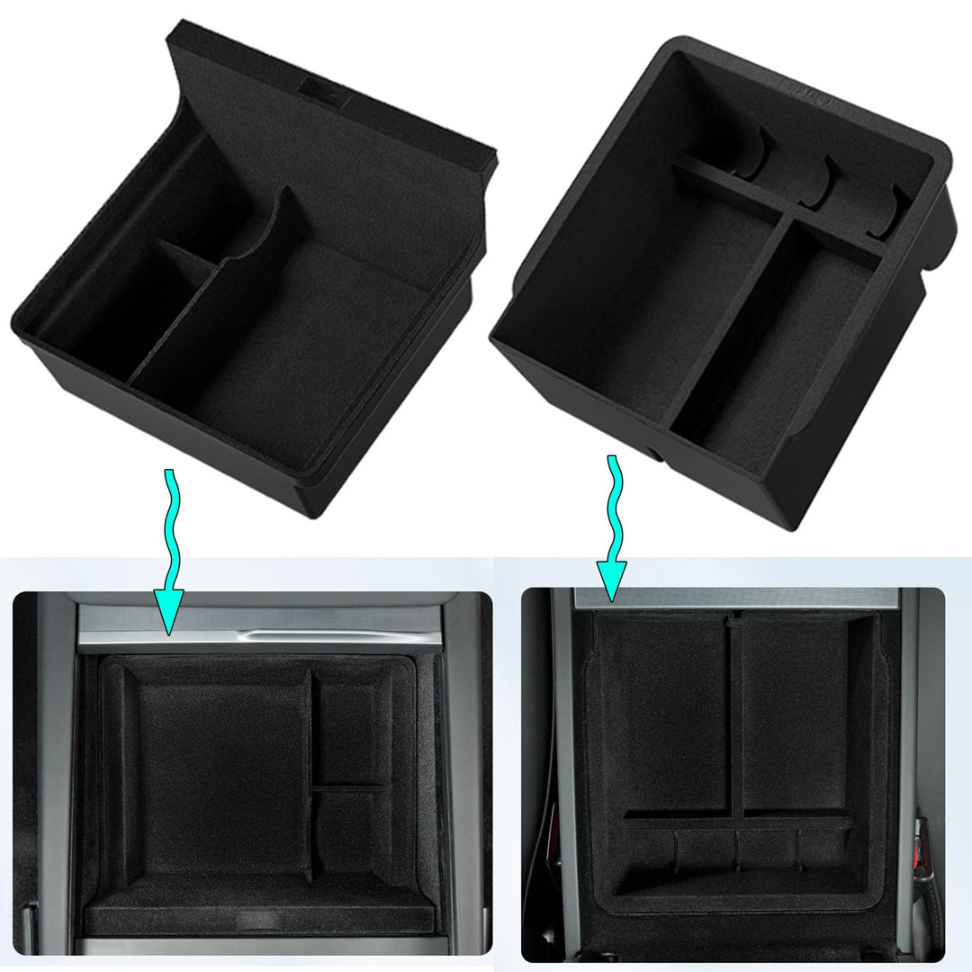 MIEBA 2 Pack Zubehör für Tesla Model 3 Highland 2024 Mittelkonsole Organizer-Ablage, für Tesla Model