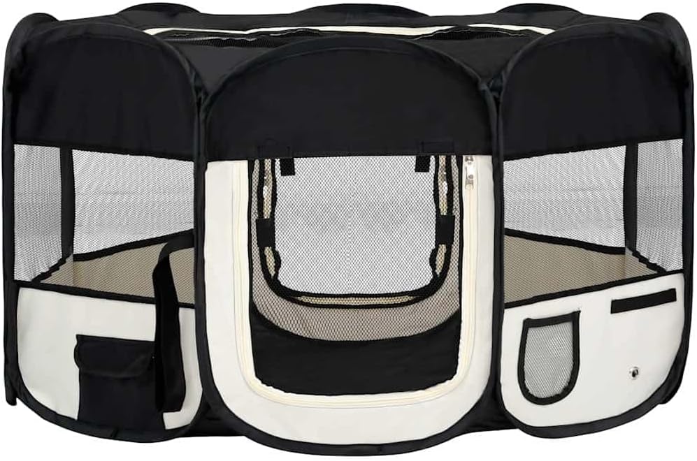 vidaXL Welpenlaufstall Faltbar 145x145x61cm Welpenauslauf Tierlaufstall Hunde 145 x 145 x 61 cm Schw