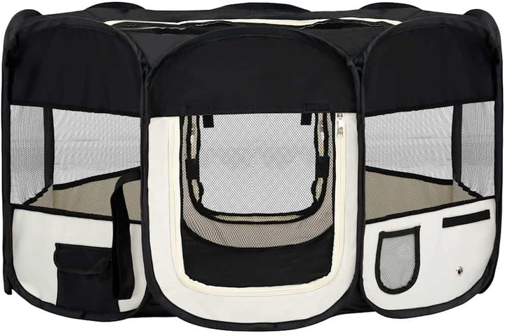 vidaXL Welpenlaufstall Faltbar 145x145x61cm Welpenauslauf Tierlaufstall Hunde 145 x 145 x 61 cm Schw