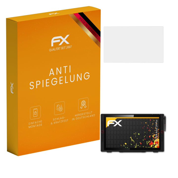 atFoliX Panzerfolie kompatibel mit XP-PEN Artist 24 Pro Schutzfolie, entspiegelnde und stossdämpfend