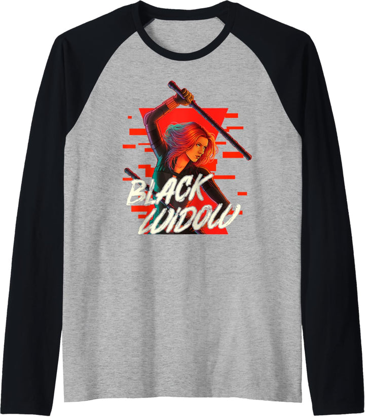 Marvel Black Widow Blocking Pose Raglan