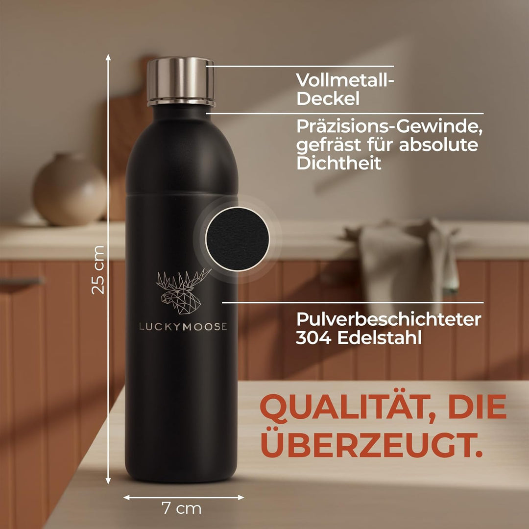 Infinity Edelstahlflaschen Wassersprudler 0,75L – Kompatibel mit der LM Infinity Serie, Aarke Carbon